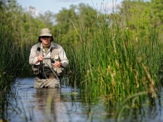 fly fisherman in water