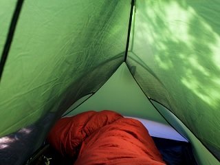 inside tent