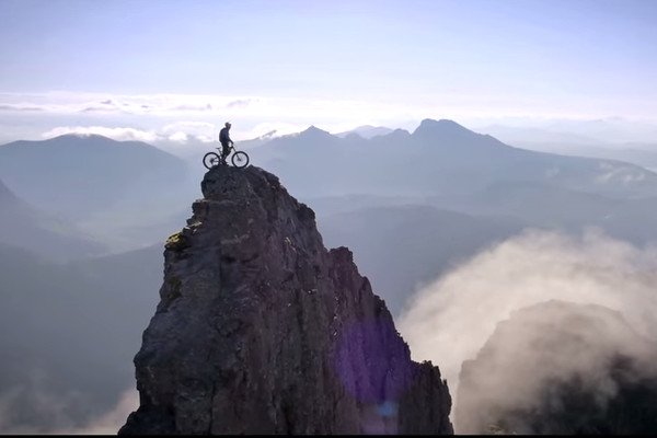 Danny McAskill on the Isle of Skye. Screenshot from The Ridge.