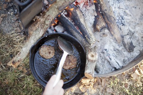 cooking sausage